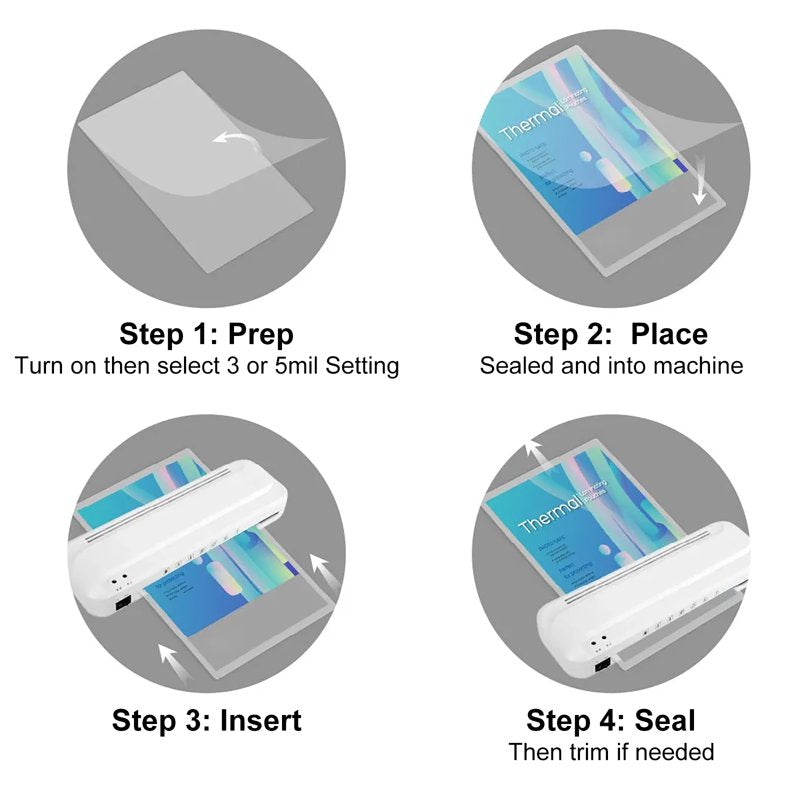 Clear Laminating Sheets 8.5x11 Inch 5 Mil - 100 Pack for Documents & Photos