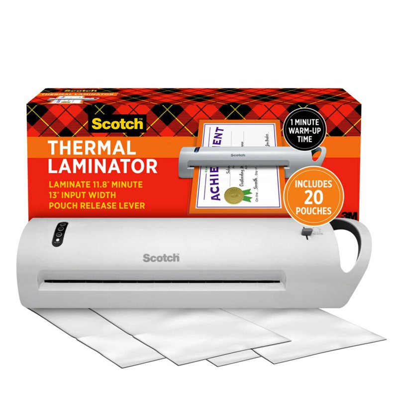 Thermal Laminator Combo Pack with 20 Laminating Sheets - 13-Inch Wide