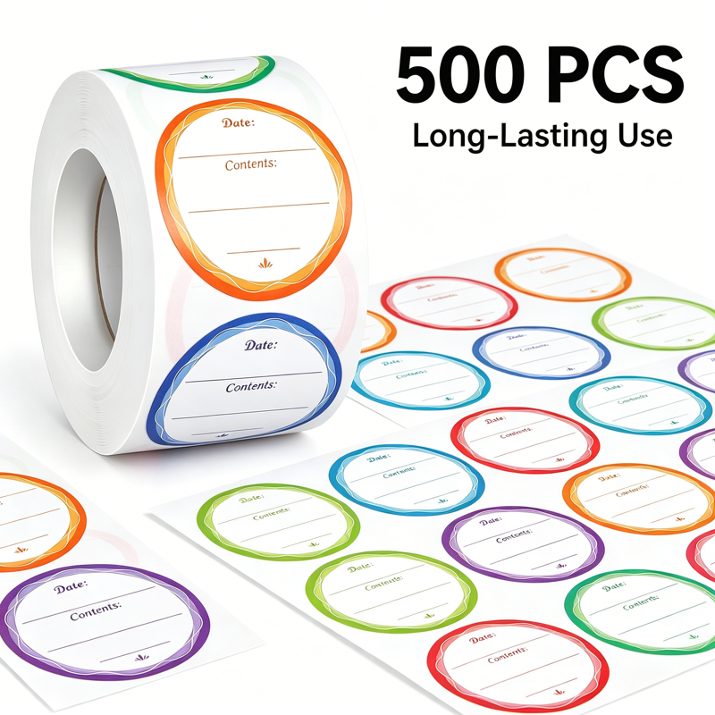 Dissolvable Food Labels - 500 Pcs, Water-Removable, 1.5 Inch Pantry & Canning Tags
