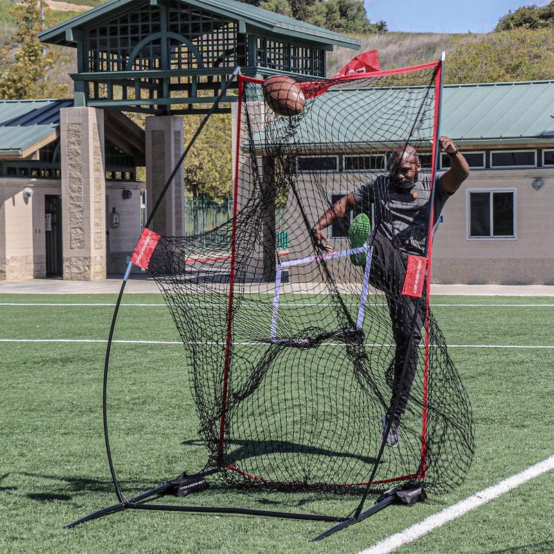 Football Kicking Net Practice Equipment 7x4 FT with Target & Stability Stakes