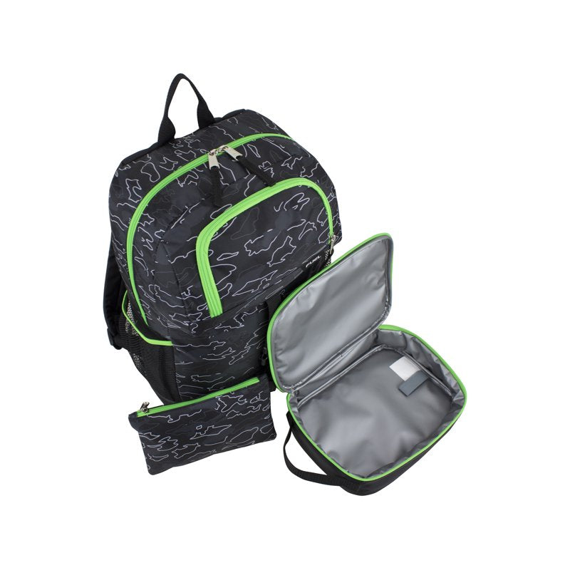 Unisex 4-Piece Combo Backpack Set with Lunch Box Shoe Pouch & Storage