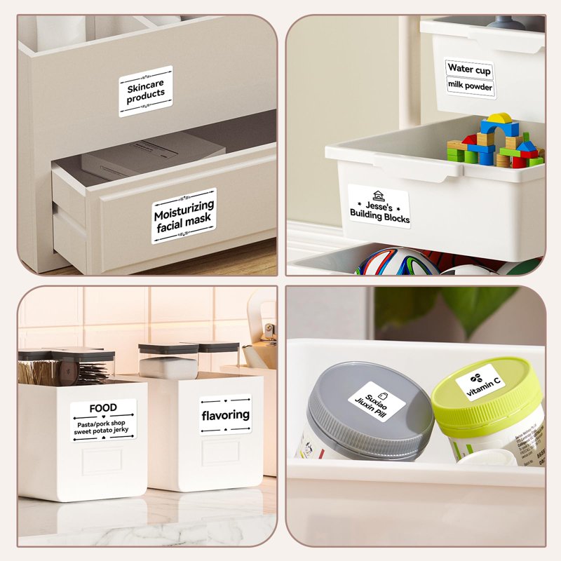Label Tape Rolls for Thermal Label Makers 3-Pack, Waterproof & Tear-Resistant