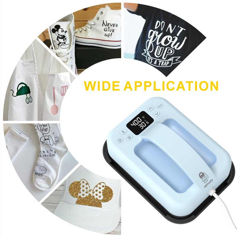 Portable Digital Heat Press Machine 7x5 Inch Bluetooth Control for HTV Sublimation Crafts Sky Blue
