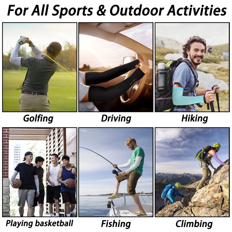 UV Sun Protection Cooling Arm Sleeves Unisex Sports Cover 12 Pairs