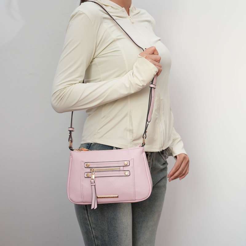 Vegan Leather Crossbody Bag for Women - Compact Daily Shoulder Purse