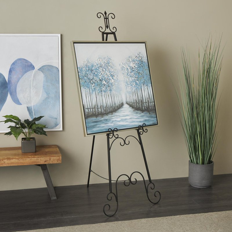 Adjustable Floor Easel for Art and Sign Display - 3 Tier, Black