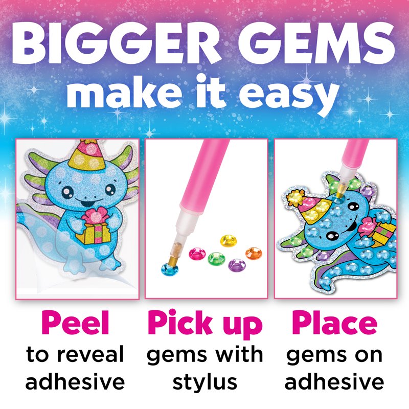 Kids Diamond Painting Craft Kit with Axolotl Suncatchers & Stickers - Creative Arts & Crafts for Ages 6-8+
