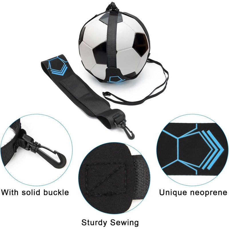 Plutput Blue+Black Solo Soccer Kick Trainer — Hands-Free Football/Soccer Training Aid