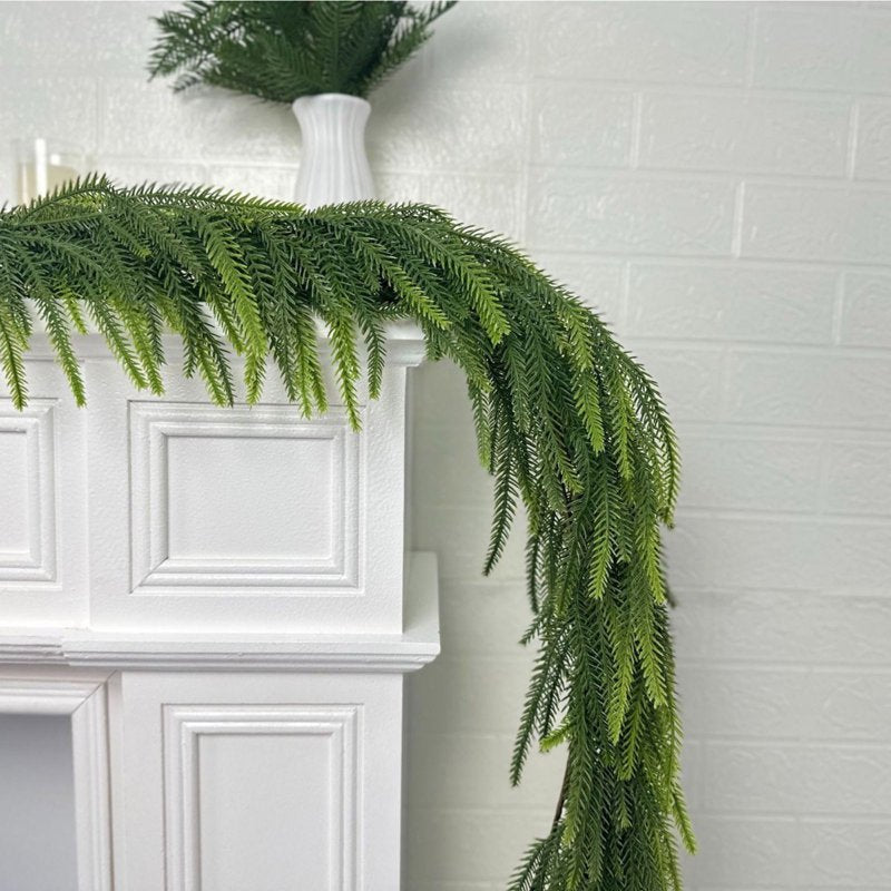 6ft Artificial Christmas Garland with Pine Needles for Holiday Decor