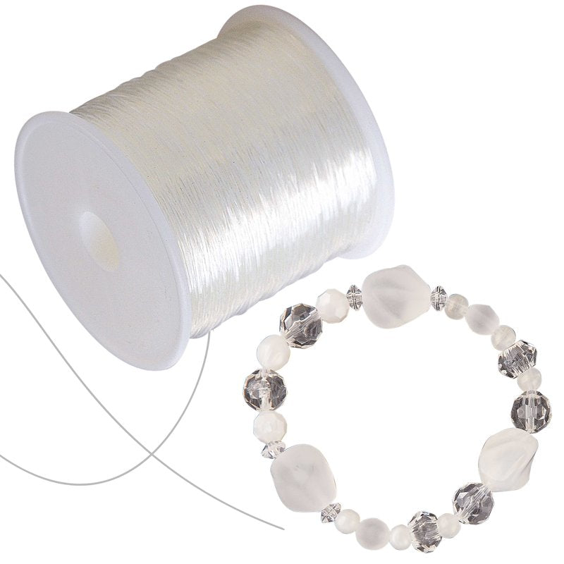 Elastic Bead Stretch Cord .7mm Clear 328 ft for Jewelry Making