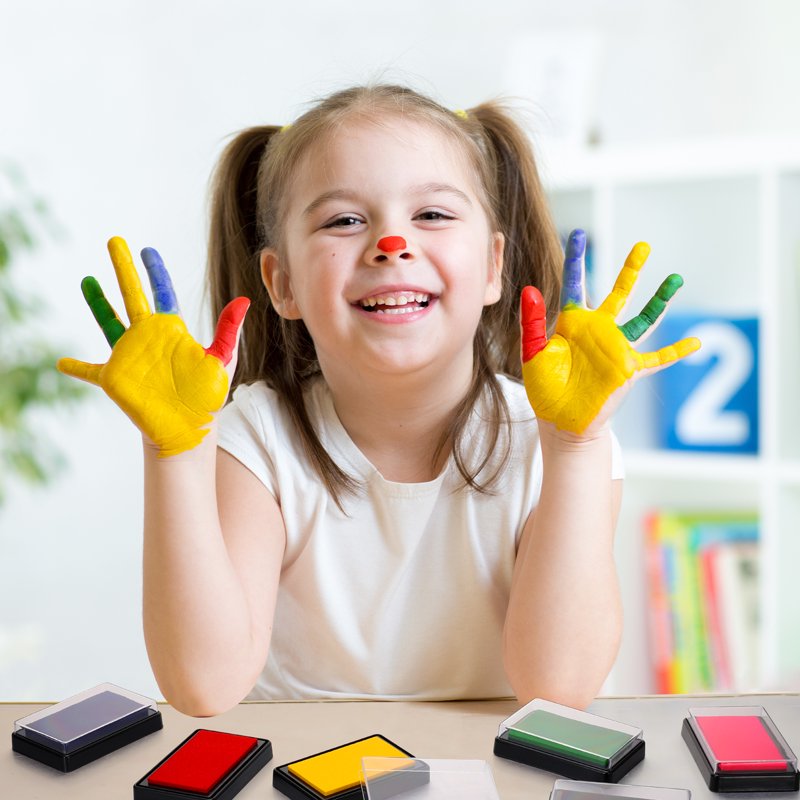 Reusable Baby Footprint Ink Pad Set - Non-Toxic, Washable, 6 Colors