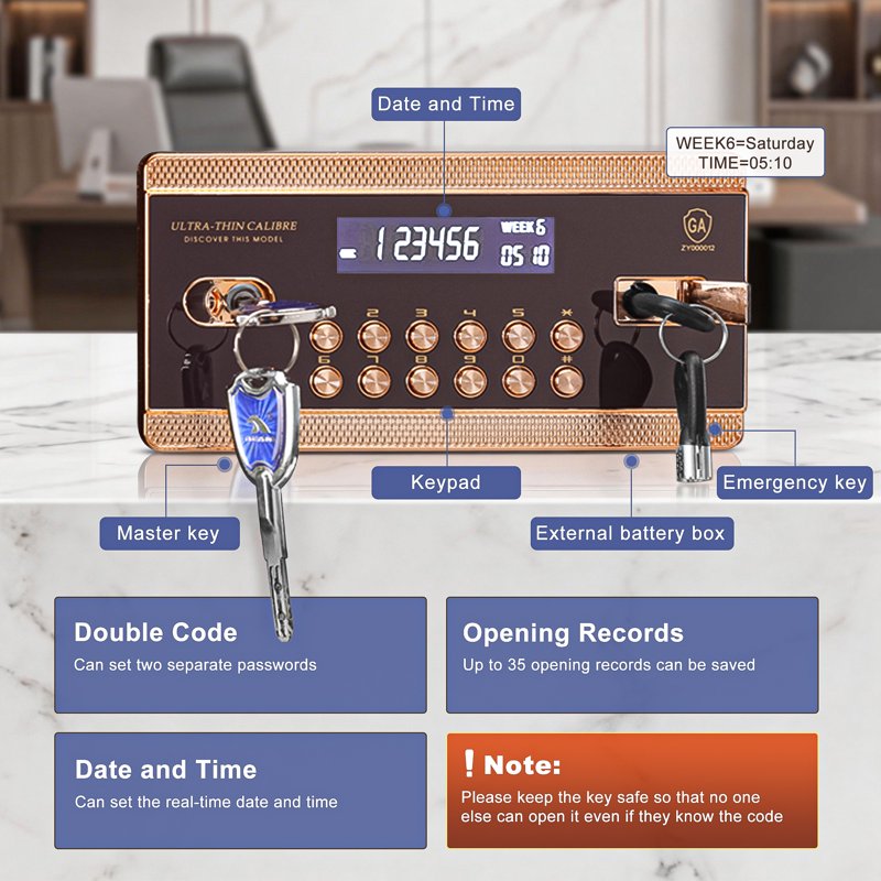 Digital Security Safe Box 3.5 Cu Ft with Electronic Keypad and Removable Shelf