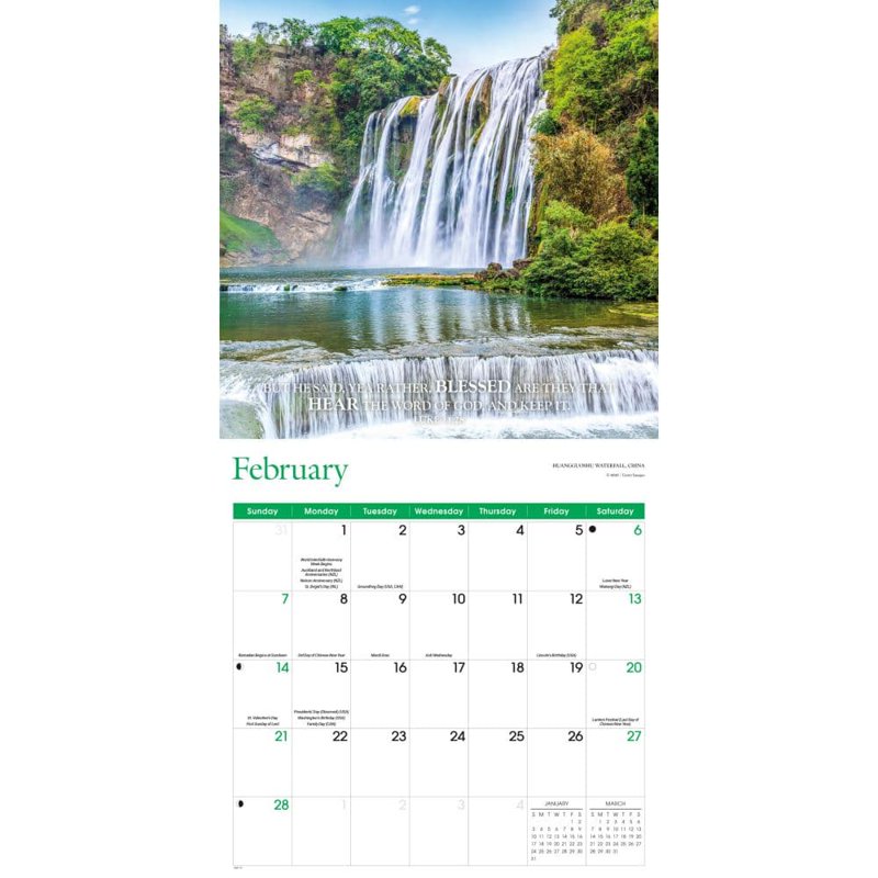 Bible Verse Wall Calendar 2027 - Inspirational Landscapes & Scripture