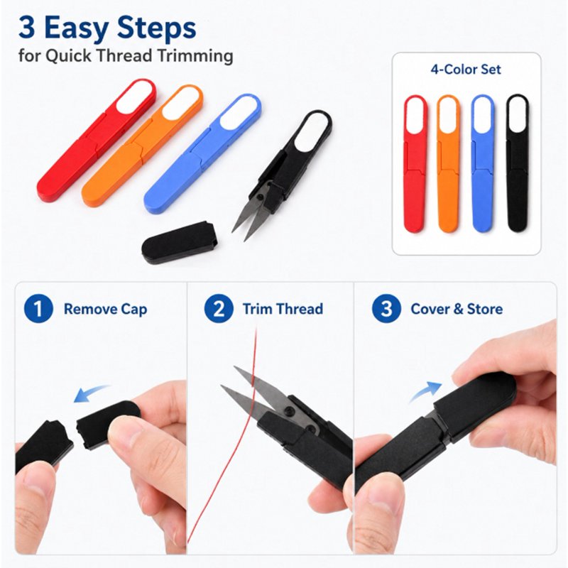 Small Craft Scissors Set with Safety Covers - Yarn, Sewing & Cross Stitch