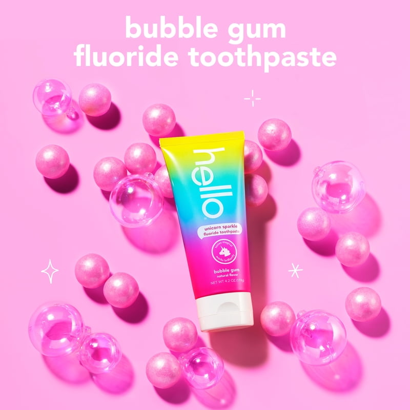 Kids Fluoride Toothpaste with Bubble Gum Flavor 4.2 Oz - Unicorn Sparkle