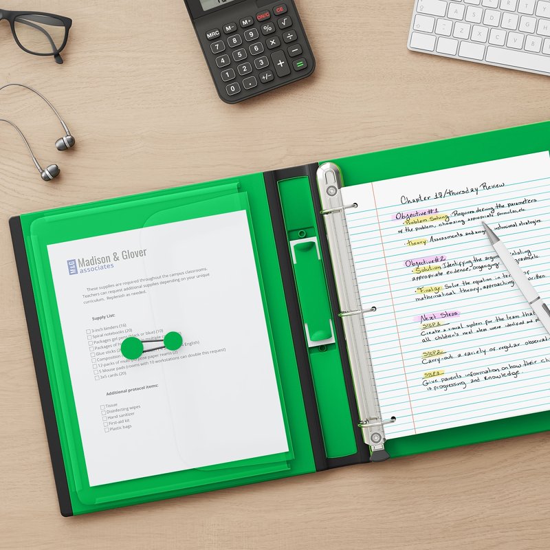 1-Inch D-Ring View Binder in Multiple Colors - 275 Sheet Capacity