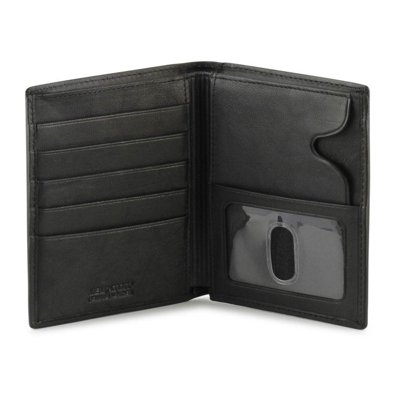Men's Leather Credit Card Wallet with Cash Section - Black or Brown