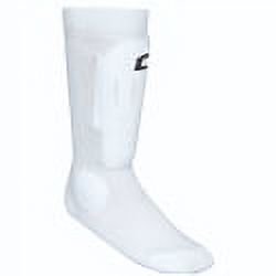 Champro Sock-Style Shin Guard 2X-Small/X-Small, White - Youth Soccer Protective Gear