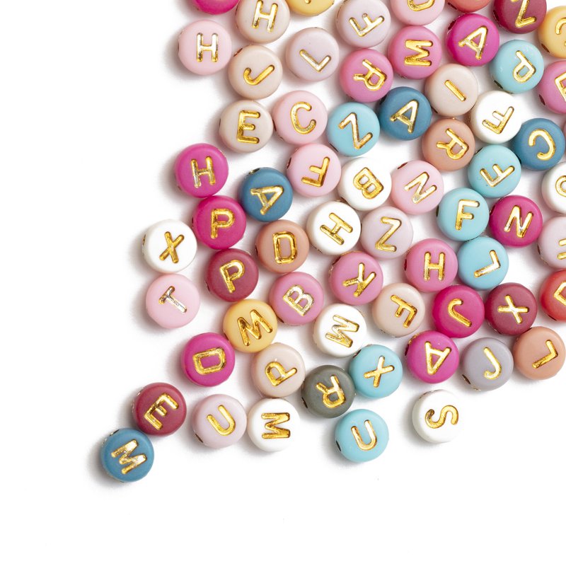 Multicolored Alphabet Bead Mix - 1000 Acrylic Letter Beads for Jewelry & Crafts