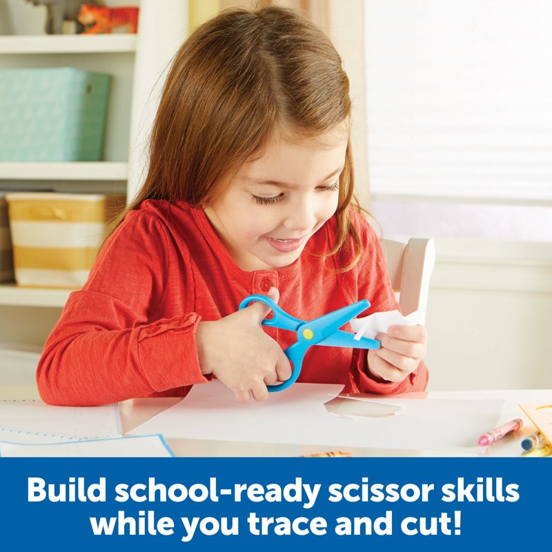 Kids Scissor Skills Set with Safety Scissors & Stencils - Fine Motor Development Toys for Toddlers