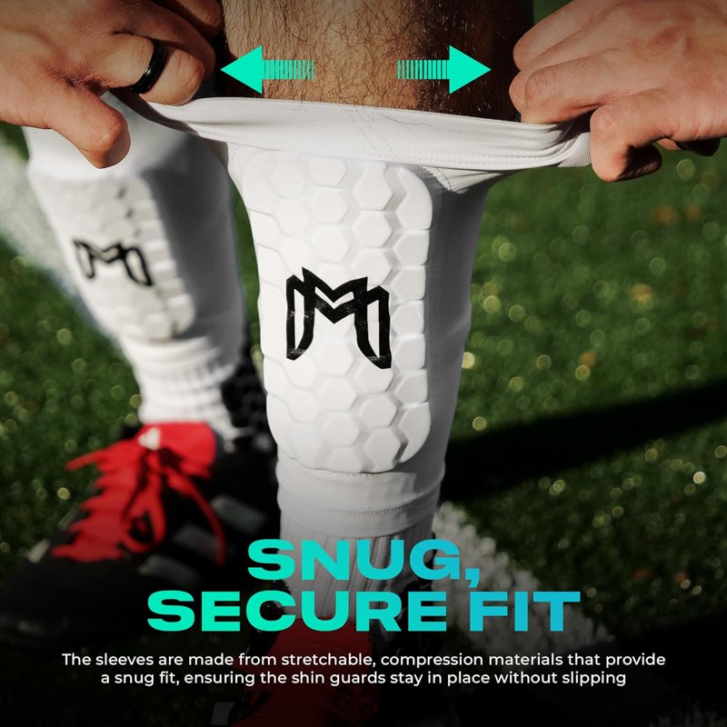 Mini Shin Guard Sleeves with Built-In EVA Pads - White, Variation Maxi