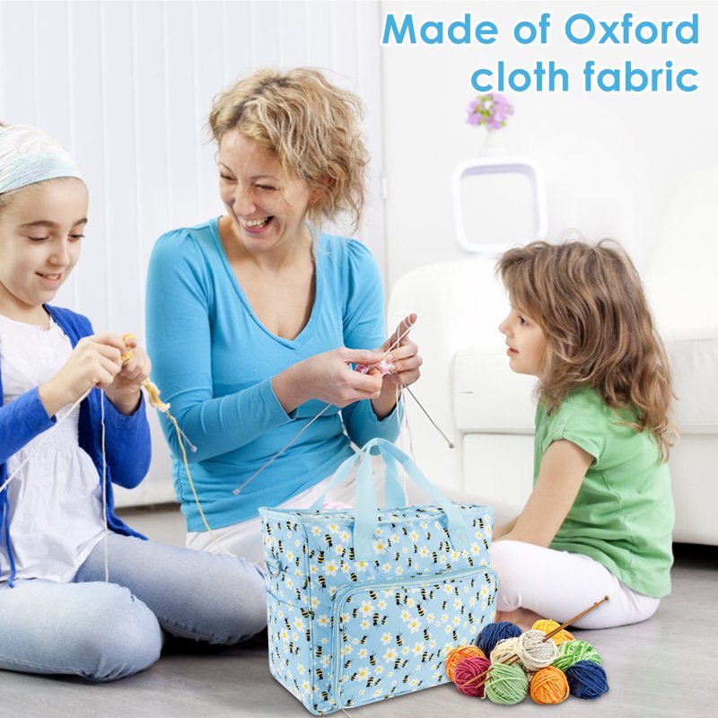 Large Capacity Yarn Storage Bag with Shoulder Strap - Portable Knitting & Crochet Organizer