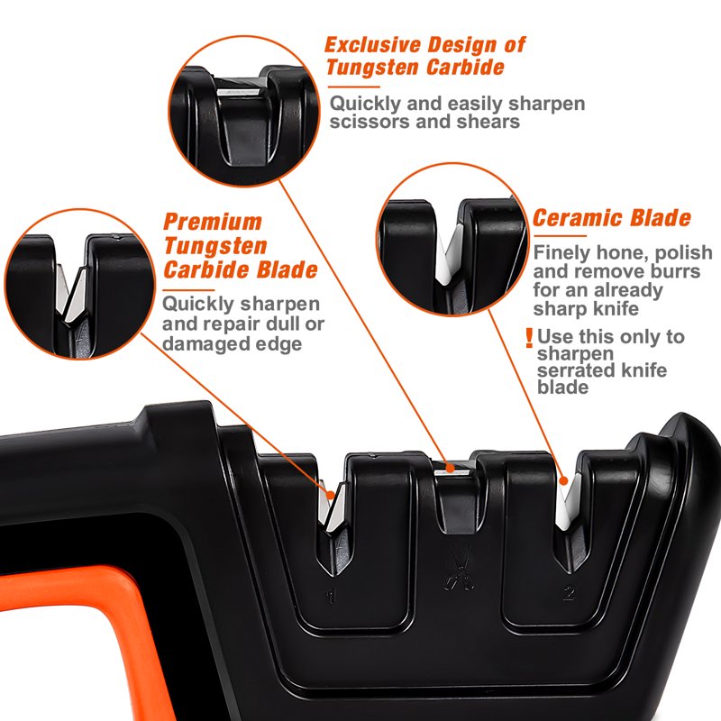 Sharpal 206N 3-in-1 Knife & Scissors Sharpener - 3-In-1 Fashion Version