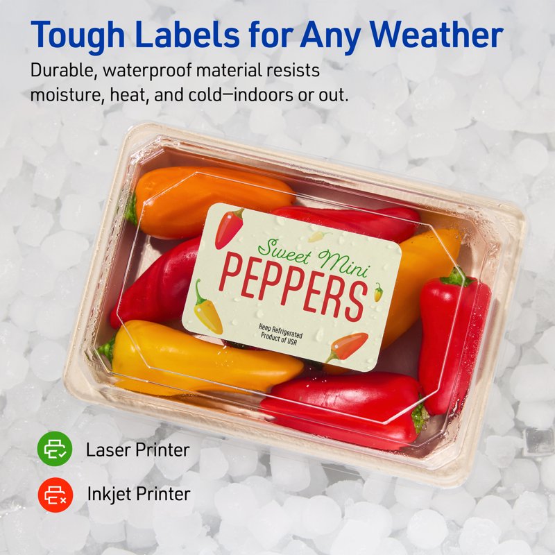 Waterproof Rectangle Labels for Food Jar and Product Tagging - 2x3 Inches, Bulk Pack
