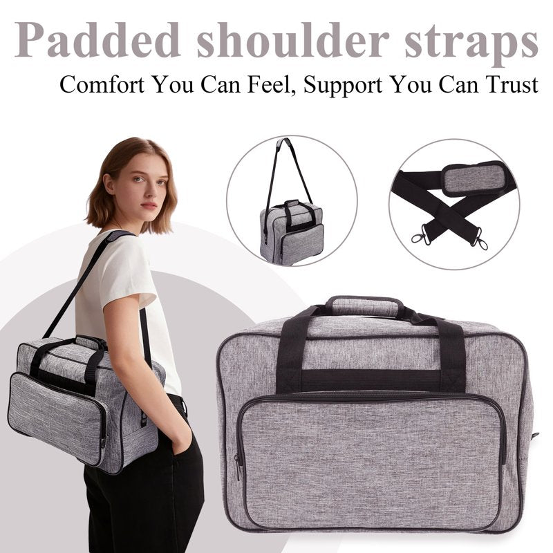 Portable Sewing Machine Carrying Case with Shoulder Strap - Fits Most Standard Machines
