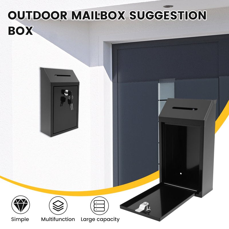 Metal Suggestion & Donation Box Wall Mount Lockable Collection Box