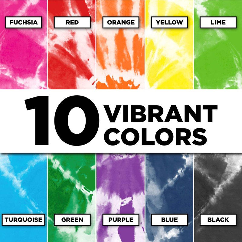 30-Pack Tie-Dye Refill Powder in Rainbow Colors for Fabric Art