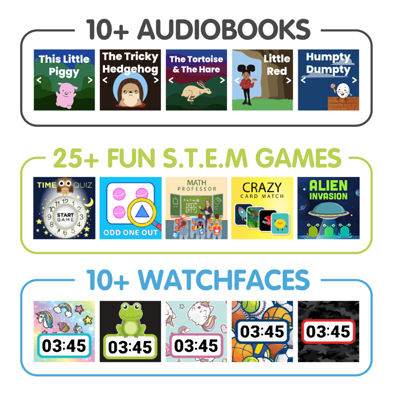 Kids Bluetooth Speaker & Smartwatch Set for Learning & Play - Multiple Variants
