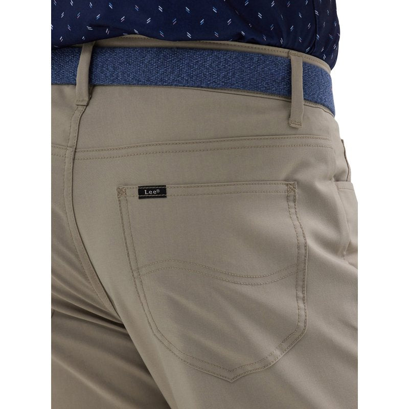 Lee Men's Golf Series Five Pocket Pant, Mushroom 38x30