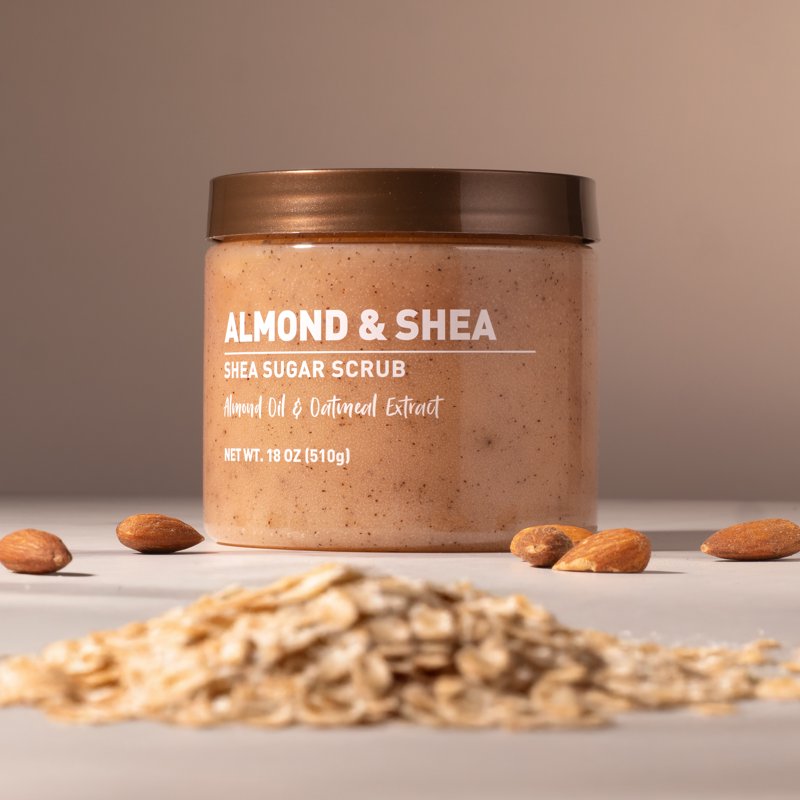 Shea Sugar Scrub with Almond Oil - 18 oz Exfoliating Body Polish