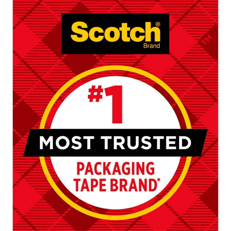 (3 Pack) Scotch Heavy Duty Shipping Packaging Tape Dispenser, Clear 1.88" x 27.7 yd