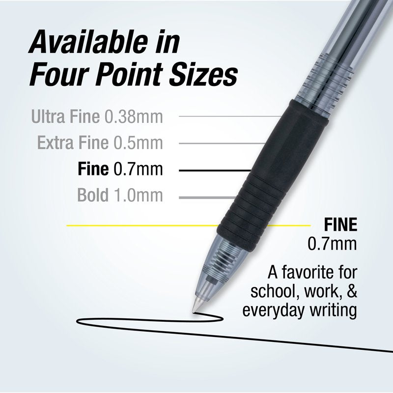 Gel Pen Set - Fine Point Black and Blue Ink, 10 Pack