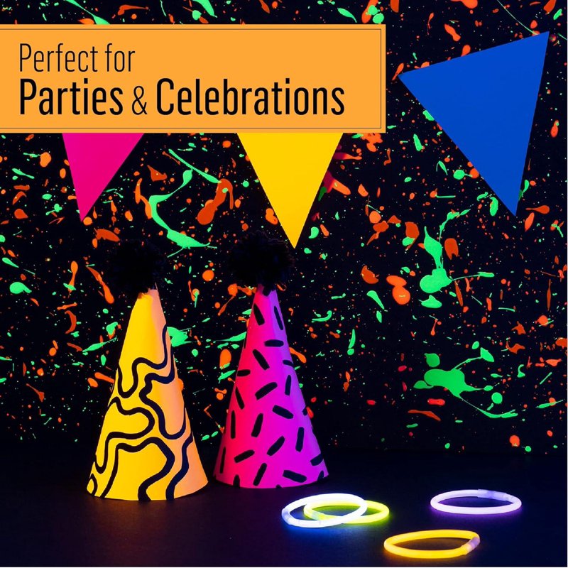 Neon Multi-Surface Acrylic Craft Paint Set - Vibrant Glow, 4 Pack