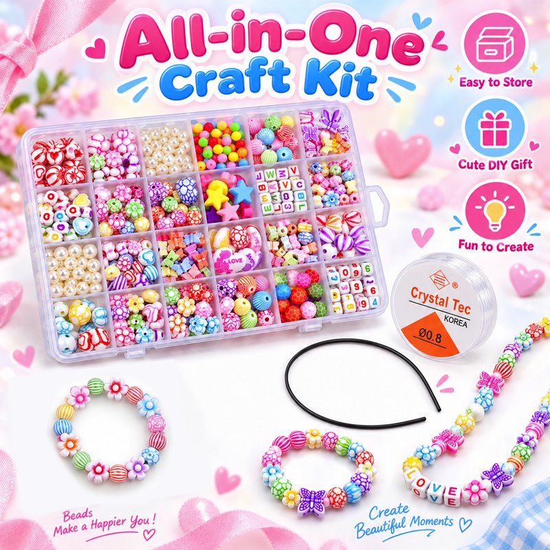 Rainbow Jewelry Making Kit for Bracelets, Necklaces & Accessories - DIY Craft Set