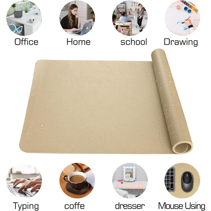 Waterproof Dual-Sided Desk Pad 31.5 x 15.8 Inches Leather Office Protector