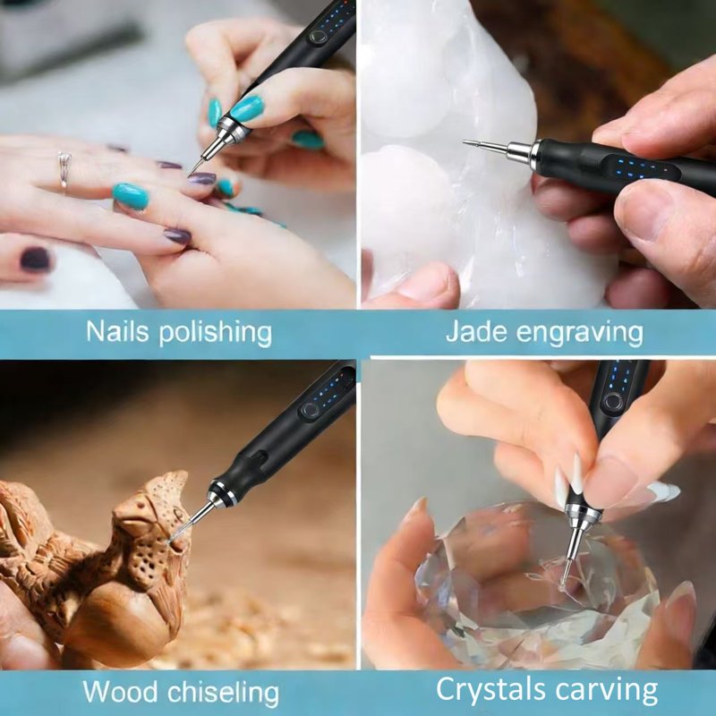 Electric Engraving Pen Kit with 37 Bits Portable DIY Rotary Tool for Jewelry Wood Glass