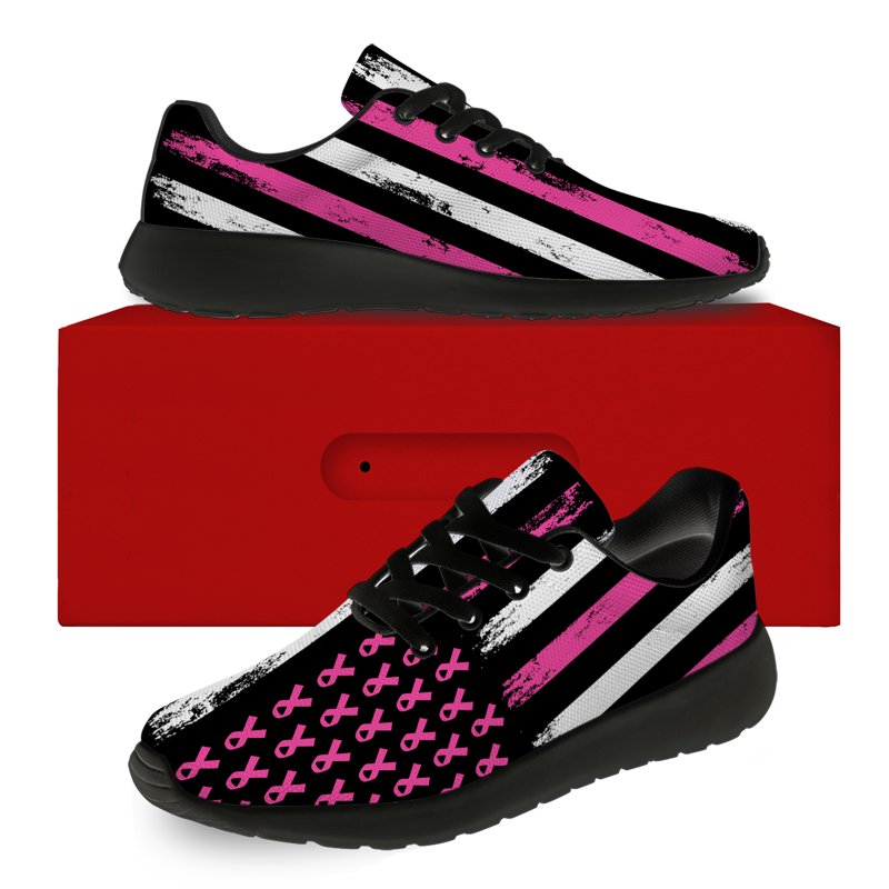 Women's Tennis Shoes Breast Cancer Awareness Sneakers - Lightweight & Breathable