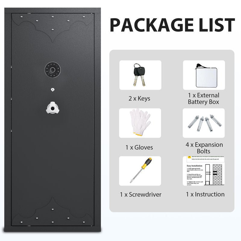 Large Gun Safe with Removable Shelf and Gun Rack - Secure Storage for 10-15 Firearms