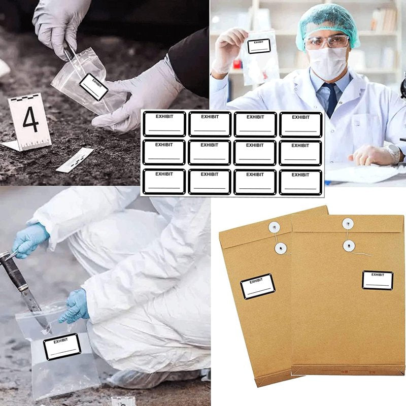 White Legal Exhibit Labels 1.65 x 1 Inch 300 Pack - Office & Document Labels