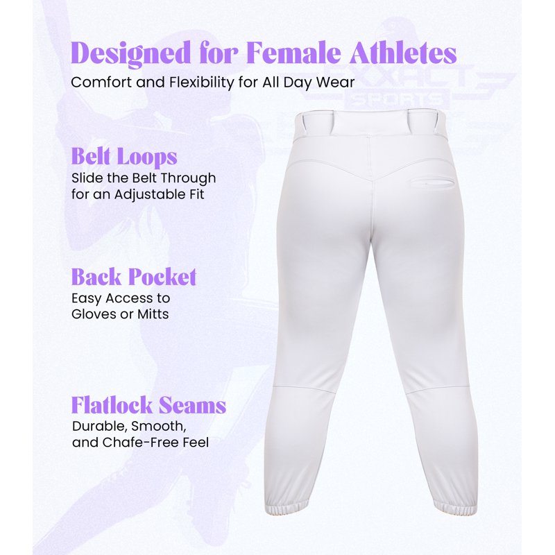 Girls Softball Pants Knickers Yoga Style Knee Length Youth Sports Trousers
