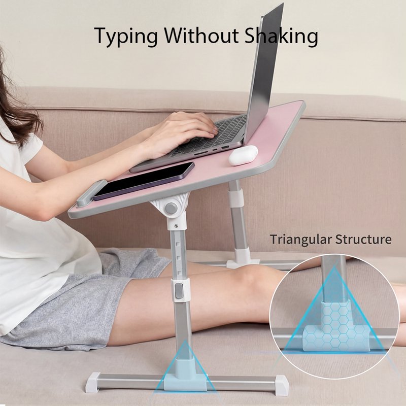 Cowin Adjustable Laptop Desk Table – Foldable Lap Desk 23.62" x 13.4" (Pink) – Variation