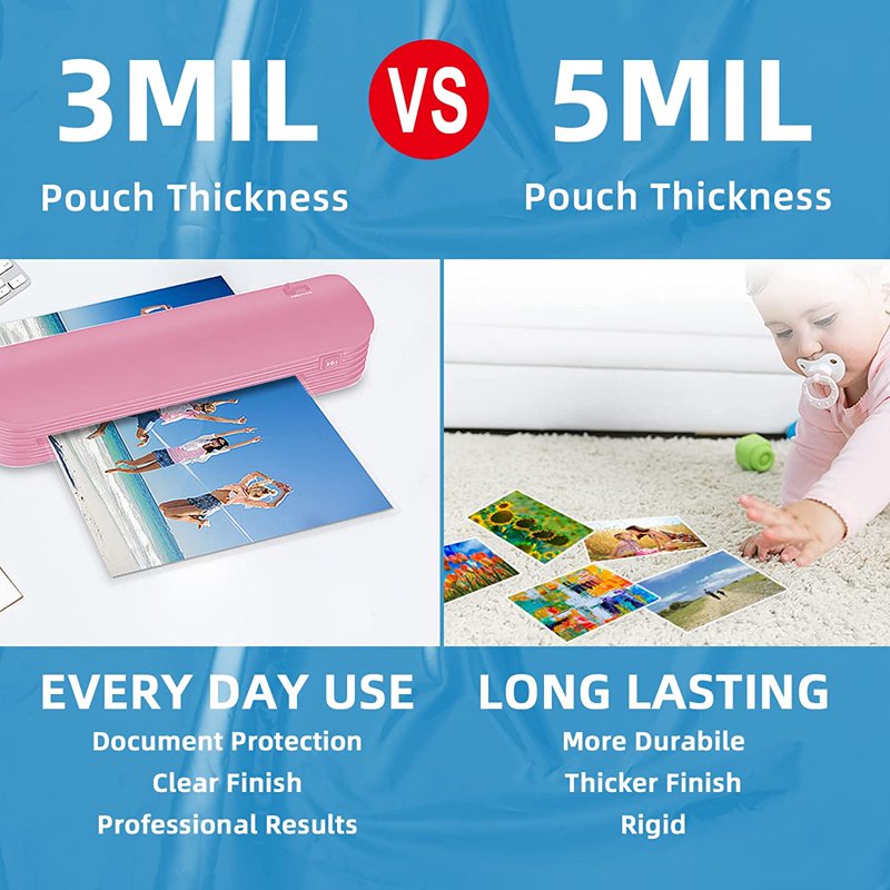 Laminating Pouches 5 Mil Thick for Business Cards Photos & Documents - Pack of 120