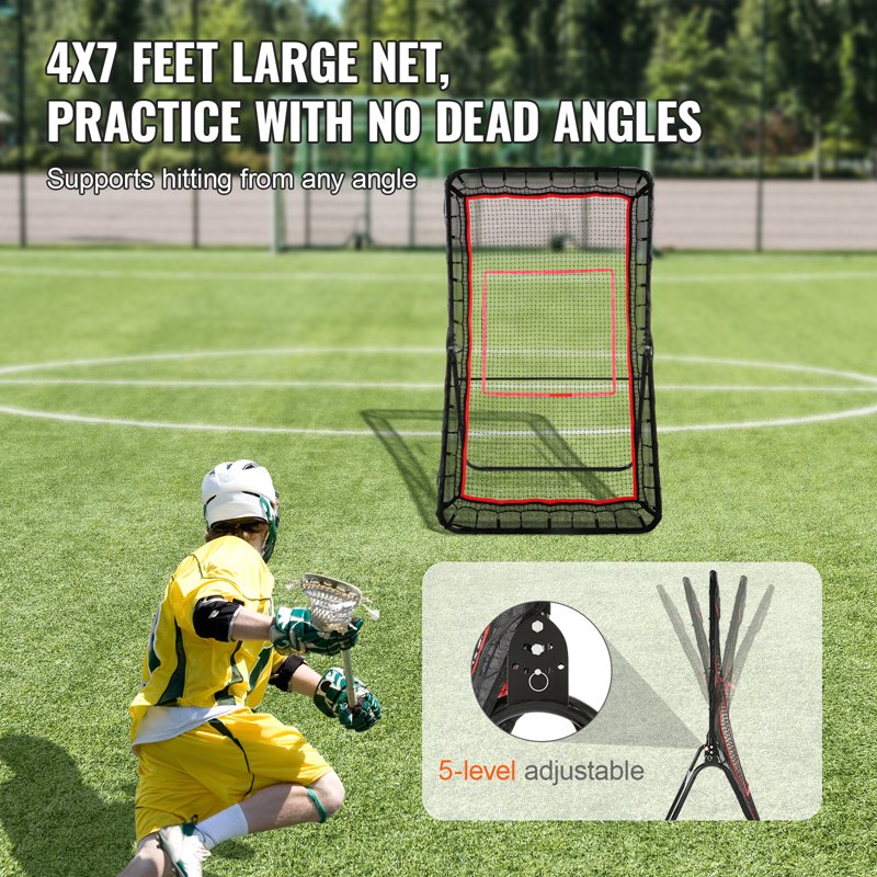 4x7ft Baseball Softball Rebounder Net for Sports Training Adjustable & Durable