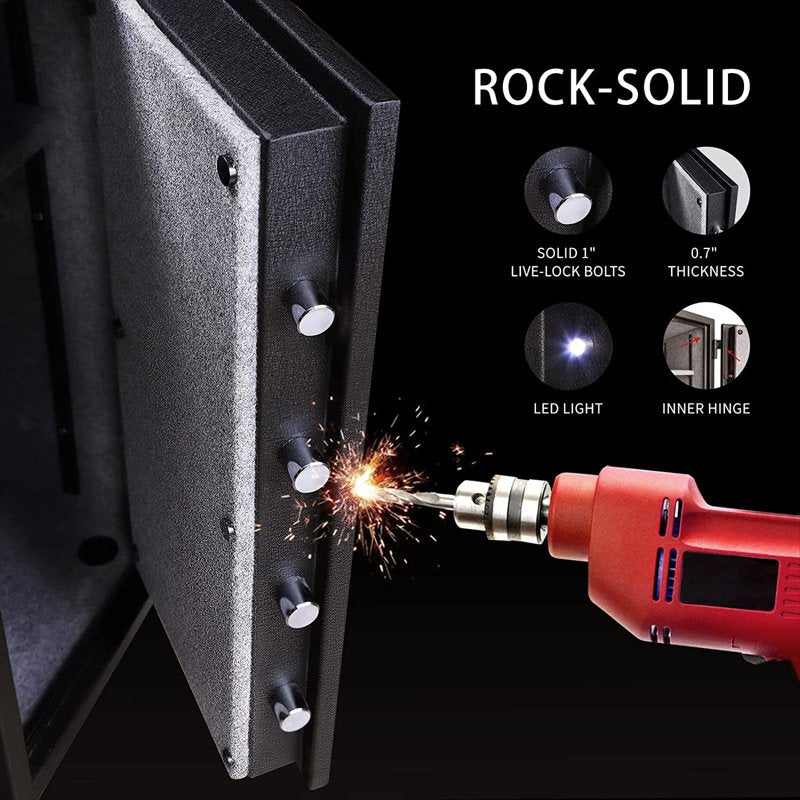 Large Fireproof Steel Safe with Digital Lock - 3.47 Cu Ft Home & Office Security Safe