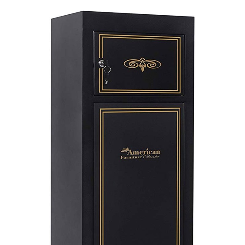 Gun Safe Storage Cabinet for 5 Rifles & Pistols - Heavy-Duty Metal, Black