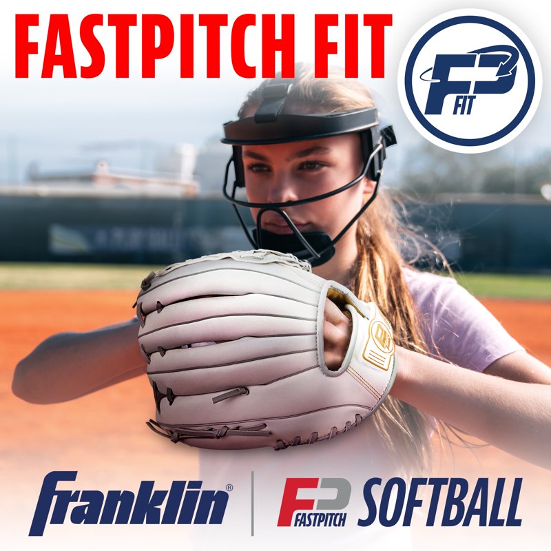 Fastpitch Softball Glove 12 Inch - Durable Synthetic Leather, Right Hand Throw